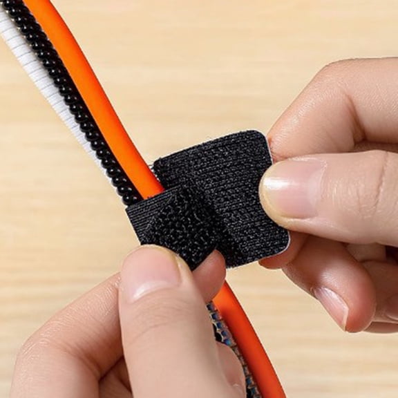 Reusable Hook & Loop Cable Ties - 10 Pack Adjustable Wire Management Straps for Organizing Cables, Wires & Headphones - Home, Office & Data Center Cord Organizers