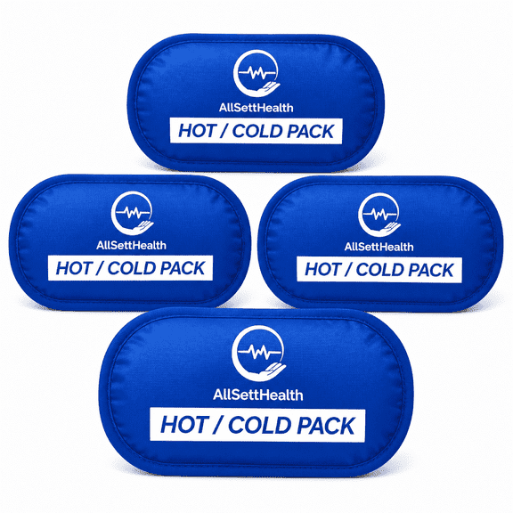AllSett Health Reusable Gel Ice Packs for Injuries and Pain Relief | Hot Cold Pack | Flexible Reusable Compress | Gel Cold Pack, 10.5" x 5" | 4 Pack