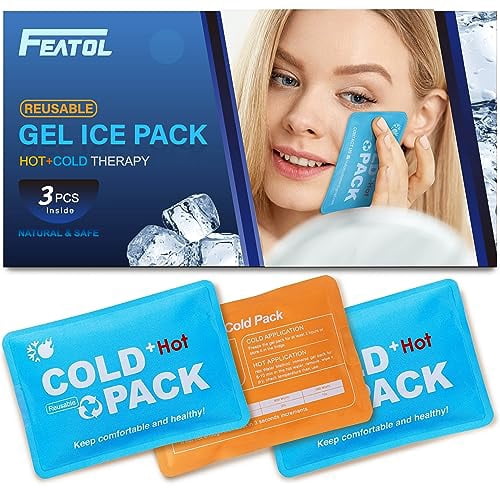 Reusable Hot and Cold Small Gel Ice Packs for Injuries (3pcs5"x3.5