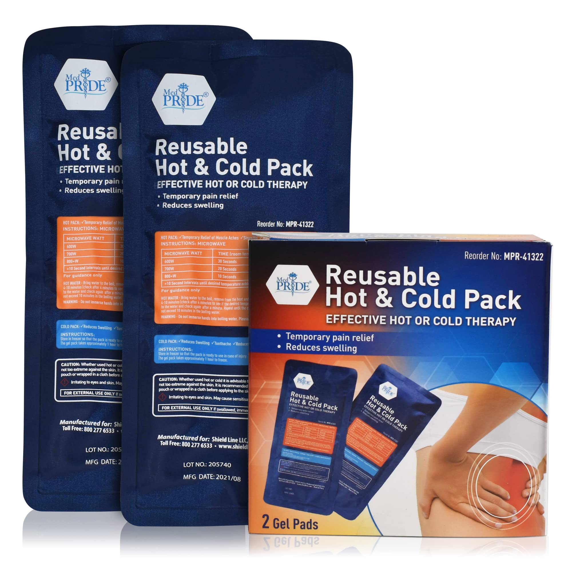 Reusable Hot and Cold Therapy Packs [2 Gel Pads] Relieve Joint