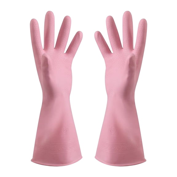 Reusable Household Dishwashing Cleaning Gloves, Food-Grade Natural Rubber with Non-Slip Textured Grip, Long Length for Hand and Arm Protection, Ideal for Kitchen, Gardening, and Janitorial Tasks