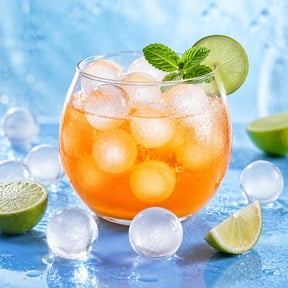 Reusable Ice Cube,Tutuviw 24 Pack Clear Plastic Ice Cube for Drinks Refreezable,Round Shape Plastic Ice Cubes,Washable Permanent Ice Ball for Cocktails,Coffee Non-Melting (BPA Free,Transparent)