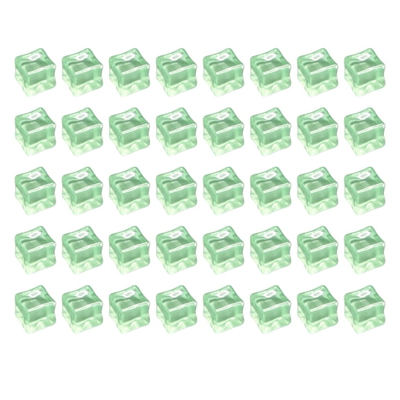 Reusable Ice Cubes, 40 Pack Light Green 0.55 Inch Acrylic Cubes for Drinks, Party Decorations and Cooler Use