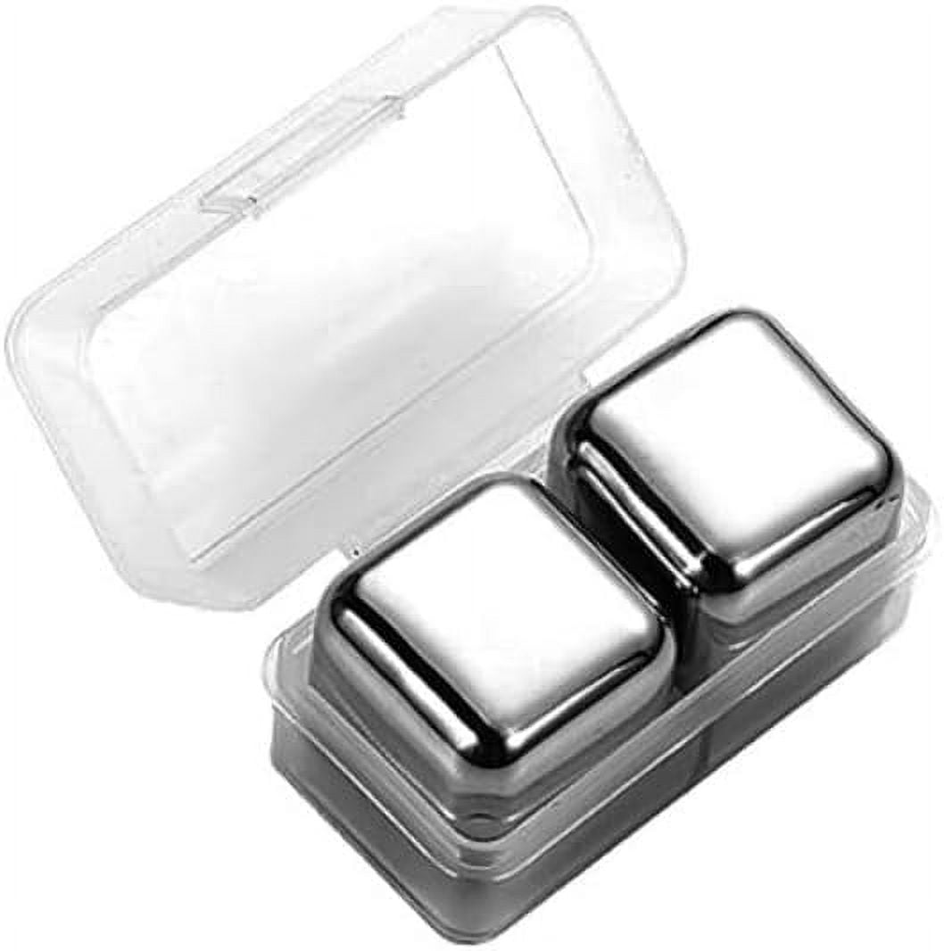 Reusable Ice Cubes Set, Refreezable Food Grade Stainless Steel Smooth