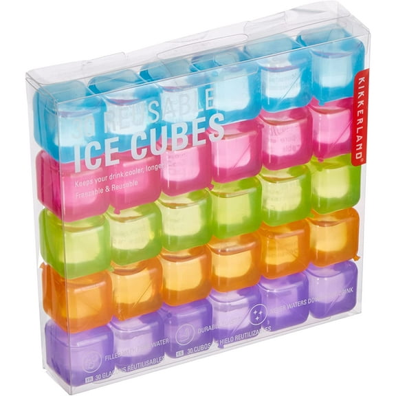 Reusable Ice Cubes, Set of 30, Multicolor