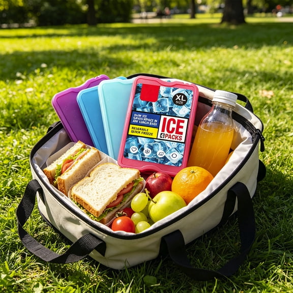 Reusable Ice Pack Set, Water Fillable Freezer Blocks, Cooler Ice Packs For Lunch Bag, Camping Picnic Ice Box, Portable Cooling Packs, Travel Cooler Accessories