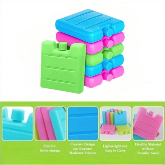 Reusable Ice Pack | Slim Ice Pack for Lunch Boxes and Coolers, Long Lasting Cold Freezer Pack for Storage, Great Gift for Outdoor Enthusiasts, Durable Dark Green Plastic Boxes