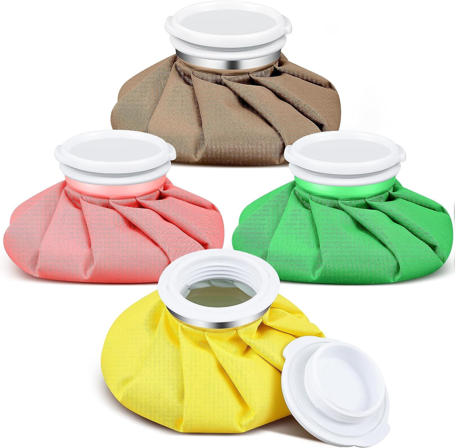 Reusable Ice Pack and Hot Water Bag for Daily Relief 5.5 Inch Small Round Cold Compress Vivid Bright Colors 4 Pack