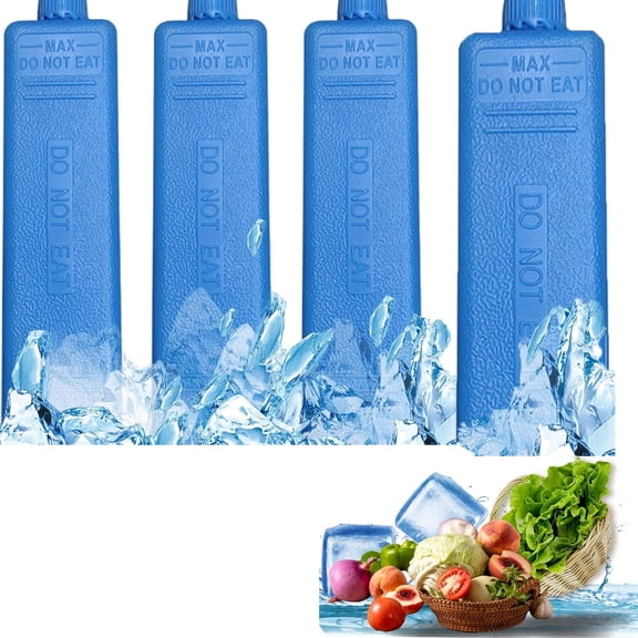 Reusable Ice Packs Tutuviw 4Pcs Long Lasting Freezer Blocks Cooler Freezer Ice Packs Keep Cool Portable Ice Blocks Packs,Ice Crystal Boxes for Refrigerator Air Conditioner Fan Sport Outdoor