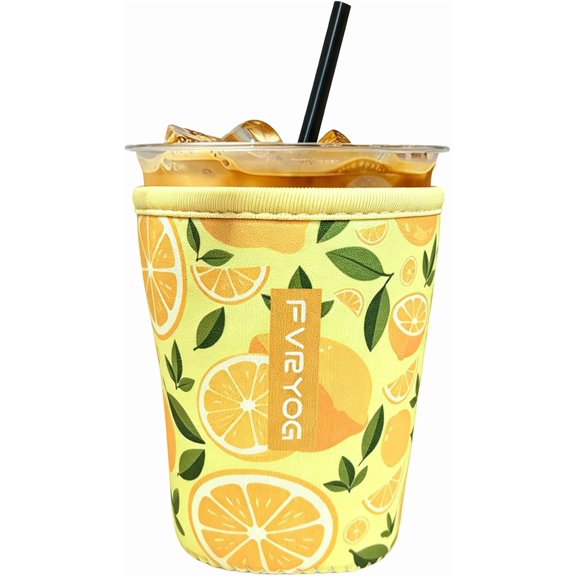 Reusable Iced Coffee Sleeve, Insulated Neoprene for Cold Drinks | Helps keep drinks cold longer and reduce condensation for drier hands, fewer drips, and a more comfortable grip
