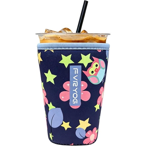 Reusable Iced Coffee Sleeve, Insulated Neoprene for Cold Drinks | Helps keep drinks cold longer and reduce condensation for drier hands, fewer drips, and a more comfortable grip