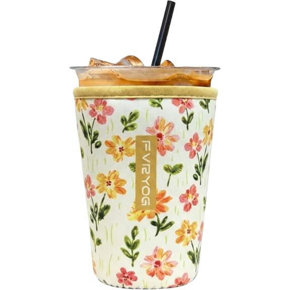 Reusable Iced Coffee Sleeve, Insulated Neoprene for Cold Drinks | Helps keep drinks cold longer and reduce condensation for drier hands, fewer drips, and a more comfortable grip