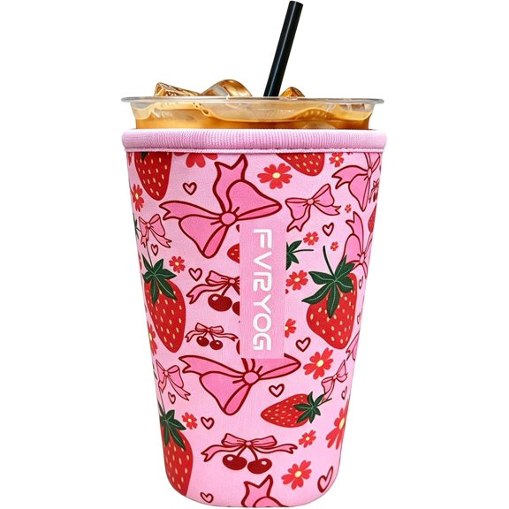 Reusable Iced Coffee Sleeve, Insulated Neoprene for Cold Drinks | Helps keep drinks cold longer and reduce condensation for drier hands, fewer drips, and a more comfortable grip