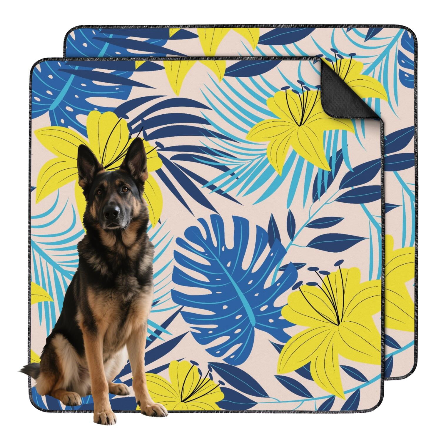 Reusable Indoor Dog Pee Pads with Tropical Theme, Machine Washable Non ...