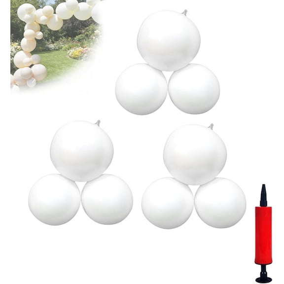 Reusable Inflatable Balloon Garland, 3/7 Cluster Reusable Inflatable Balloon Garland Arch Kit,Durable Pvc One-Piece Thickened Decorative Ball,Hanging Hole Design,For Birthdays,Weddings (White,A)