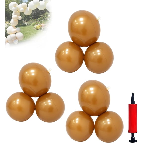 Reusable Inflatable Balloon Garland, 3/7 Cluster Reusable Inflatable Balloon Garland Arch Kit,Durable Pvc One-Piece Thickened Decorative Ball,Hanging Hole Design,For Birthdays,Weddings (Brown,A)