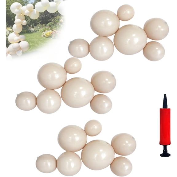 Reusable Inflatable Balloon Garland, 3/7 Cluster Reusable Inflatable Balloon Garland Arch Kit,Durable Pvc One-Piece Thickened Decorative Ball,Hanging Hole Design,For Birthdays,Weddings (Beige,B)