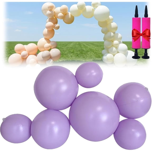 Reusable Inflatable Balloon Garland Arch Kit, 18ft 3/7 PCS Linked Pvc Balloons with Elastic Bands, Quick & Easy to Inflate and Set up for Weddings & Party (7PCS Purple)