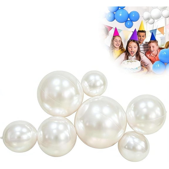 Reusable Inflatable Balloon Garland Arch Kit, 18ft 7 PCS Linked Pvc Balloons with Elastic Bands for Weddings Party(xxw)
