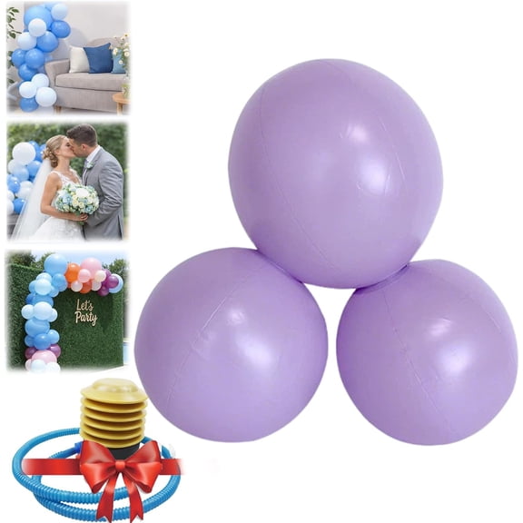 Reusable Inflatable Balloon Garland Arch Kit, 3/7 PCS Linked PVC Balloons Quick & Easy to Inflate and Set Up, Party Decoration for Birthday Wedding Baby Shower Celebration (Purple*1, 3 goals)