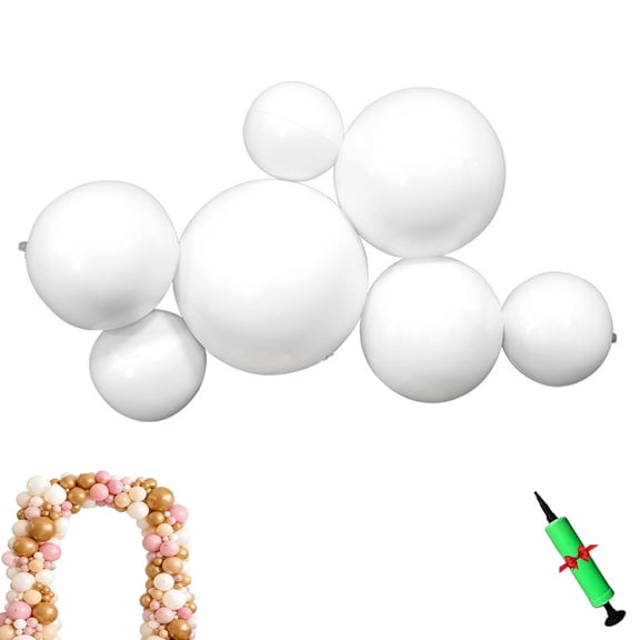 Reusable Inflatable Balloon Garland Arch Kit, 3/7 PCS Linked Pvc Balloons with Elastic Bands & Leak-proof Nozzle, Party Decoration for Birthdays, Weddings & Celebration