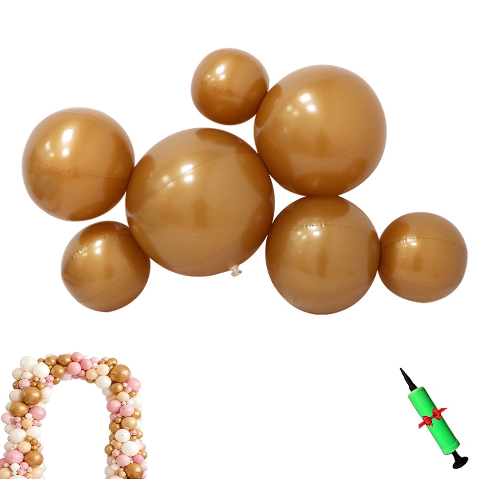 Reusable Inflatable Balloon Garland Arch Kit, 3/7 PCS Linked Pvc Balloons with Elastic Bands & Leak-proof Nozzle, Party Decoration for Birthdays, Weddings & Celebration