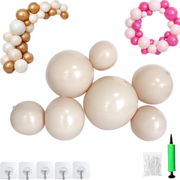 Reusable Inflatable Balloon Garland Arch Kit, 3/7 PCS Linked Pvc Balloons with Elastic Bands & Leak-proof Nozzle, Party Decoration for Birthdays, Weddings & Valentine's Day