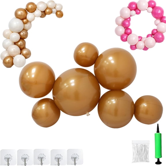 Reusable Inflatable Balloon Garland Arch Kit, 3/7 PCS Linked Pvc Balloons with Elastic Bands & Leak-proof Nozzle, Party Decoration for Birthdays, Weddings & Valentine's Day