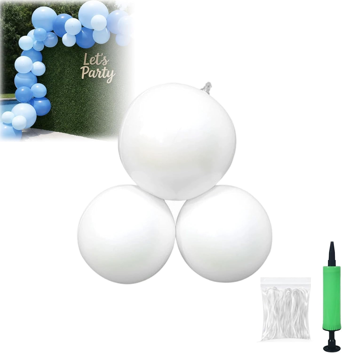 Reusable Inflatable Balloon Garland Arch Kit, 3/7 PCS Linked Pvc Balloons with Elastic Bands, One-Step, Effortless, Long-Lasting, Party Decoration for Birthdays, Weddings & Celebrations
