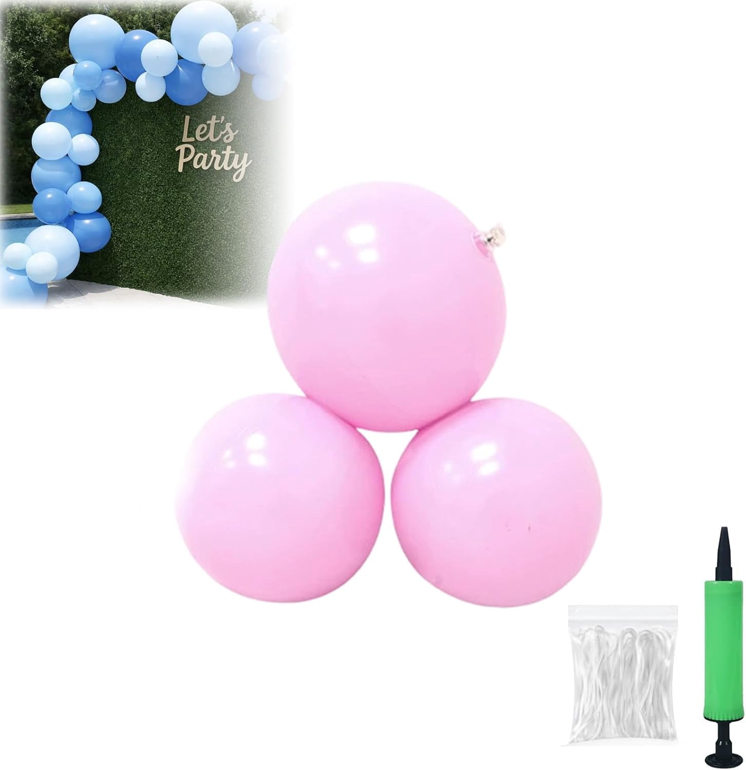 Reusable Inflatable Balloon Garland Arch Kit, 3/7 PCS Linked Pvc Balloons with Elastic Bands, One-Step, Effortless, Long-Lasting, Party Decoration for Birthdays, Weddings & Celebrations