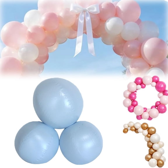 Reusable Inflatable Balloon Garland Arch Kit, 3/7 Pcs Linked Pvc Balloons with Elastic Bands, Party Decoration for Birthdays, Weddings & Celebration