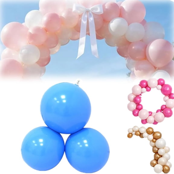 Reusable Inflatable Balloon Garland Arch Kit, 3/7 Pcs PVC Linked Balloons with Elastic Bands for Party Decoration, Birthdays, Weddings & Celebrations