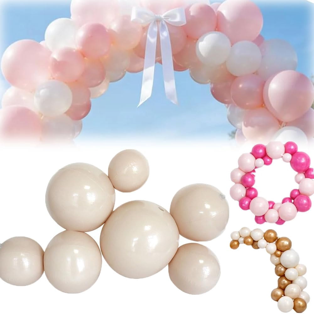 Reusable Inflatable Balloon Garland Arch Kit, 3/7 Pcs PVC Linked Balloons with Elastic Bands for Party Decoration, Birthdays, Weddings & Celebrations