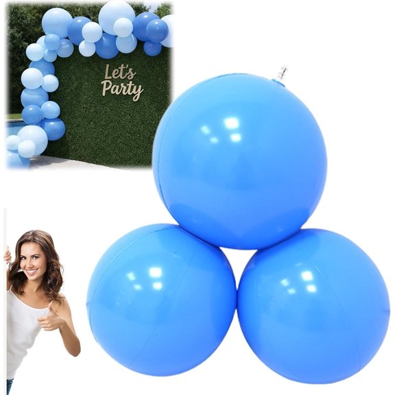 Reusable Inflatable Balloon Garland Arch Kit, 3 PCS Linked PVC Balloons with Elastic Bands, Long-Lasting Party Decor for Birthdays Weddings and Celebrations