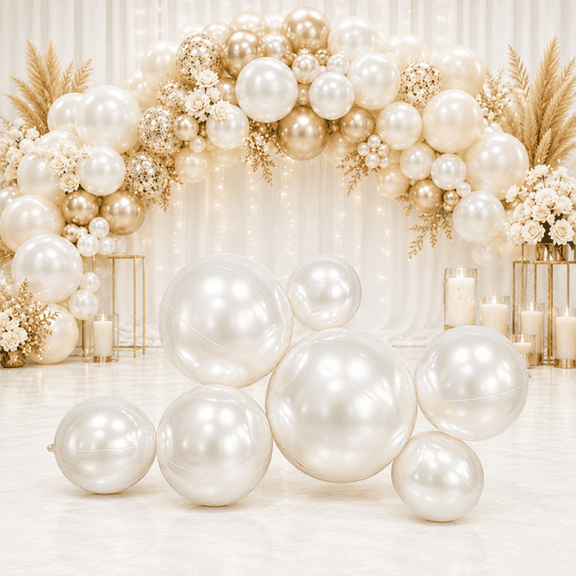 Reusable Inflatable Balloon Garland Arch Kit,19.69in Pearl‑White Glossy ...