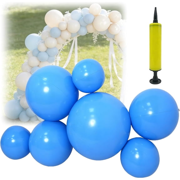 Reusable Inflatable Balloon Garland Arch Kit, 7 PCS Linked Pvc Balloons with Elastic Bands, Quick & Easy To Inflate And Set Up, for Birthdays, Weddings & Celebrations (Blue,1*Pcs)