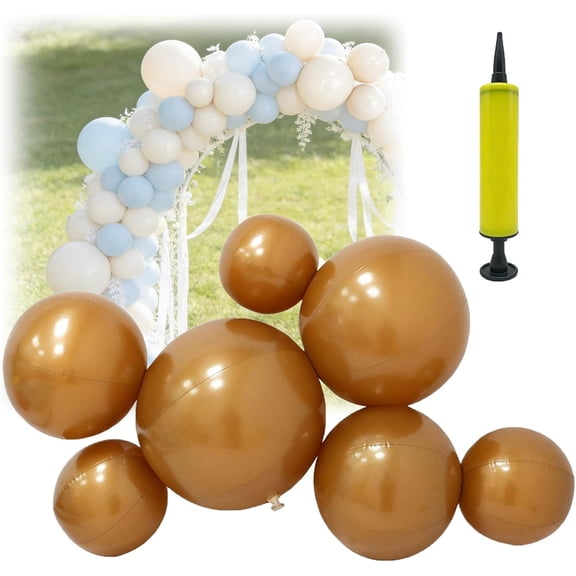 Reusable Inflatable Balloon Garland Arch Kit, 7 PCS Linked Pvc Balloons with Elastic Bands, Quick & Easy To Inflate And Set Up, for Birthdays, Weddings & Celebrations (Brown,1*Pcs)