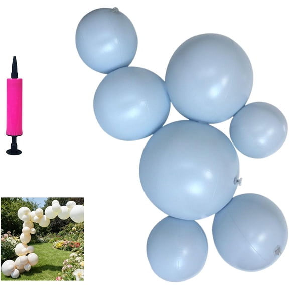 Reusable Inflatable Balloon Garland Arch Kit, Latex-Free PVC Balloon Garland, Air-Filled Party Decoration for Birthdays, Weddings, Baby Showers & Events, Easy Setup (Light Blue)