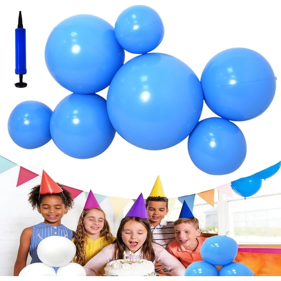 Reusable Inflatable Balloon Garland Arch Kit, inflatable garland arch, PVC Balloons with Elastic Bands, Quick & Easy To Inflate And Set Up, Party Decoration for Birthdays, Weddings (Blue)