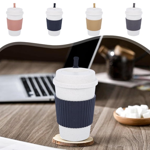 Reusable Insulated Coffee Cup with Leak-Proof Lid, 6-Hour Hot & 12-Hour Cold Retention, Includes Straw & Stirrer, 14.2cm Travel Mug for Hot and Cold Drinks