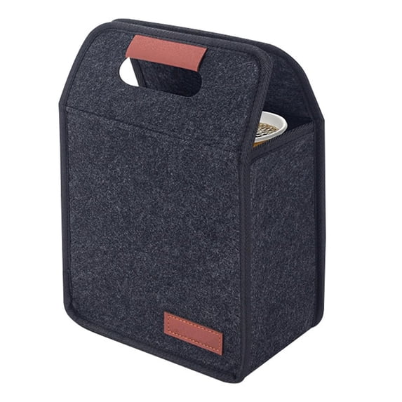 Reusable Insulated Drink Carrier with Handle, Portable Cup Holder Bag for Hot and Cold Drinks, Folding Coffee Carrier for Travel, Picnics, and Parties, Dark Gray-1, 7.87x4.72x11.02 Inch