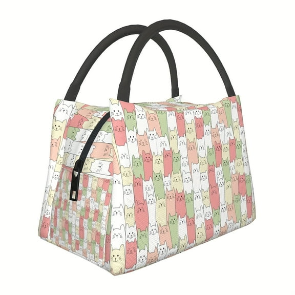 Reusable Insulated Lunch Bag, Hand Washable, Leak-proof, Rectangular Polyester Insulated Cold Chain Bag, Suitable for Work, Picnic, Beach, Camping, Lunch Box, Lunch Container