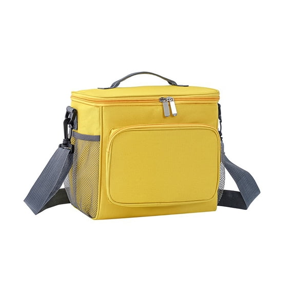 Reusable Insulated Lunch Bag, Leakproof Cooler Tote with Shoulder Straps, Medium-Capacity Bento Bag for Work, School, and Road Trips