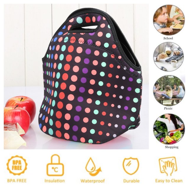 Reusable Insulated Lunch Bag for Kids, Neoprene Thermal Insulated Lunch