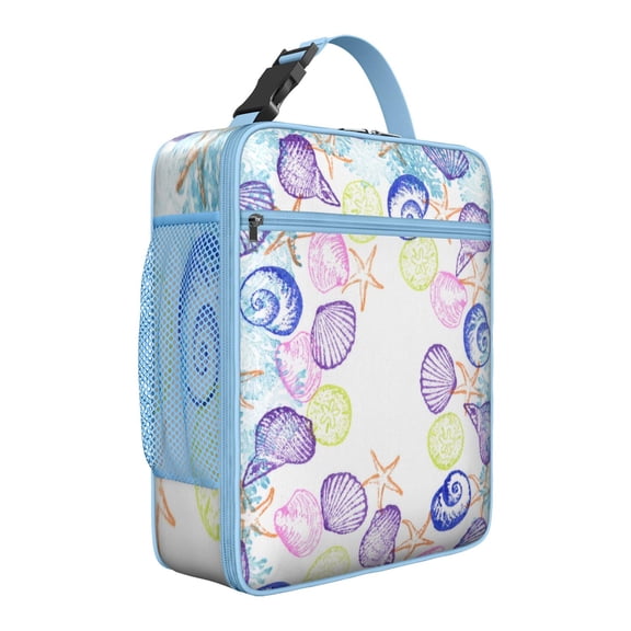 Reusable Insulated Lunch Box & Bag Set: Starfish Theme Ocean Life Series, Leakproof Soft for Teenagers/Adults, Compact with Pockets for School/Work