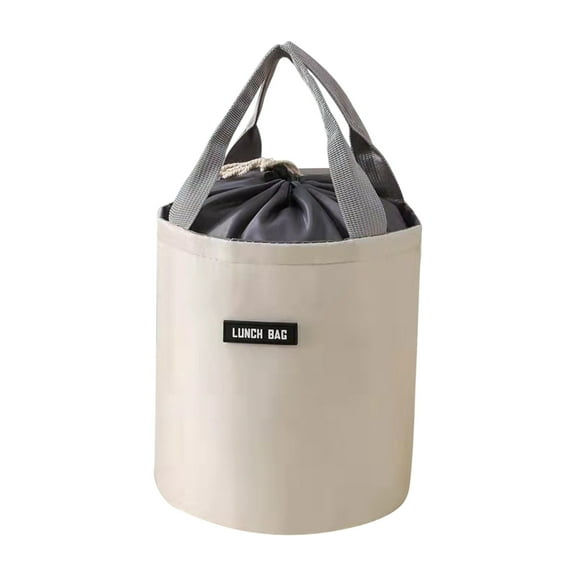 Reusable Insulated Lunch Cooler, Portable Bento Bag for Work, Picnic & Outdoor, Lunch Bag Thermal Food Carrier for Hot or Cold Food, Cylinder Portable Round Lunch Bag