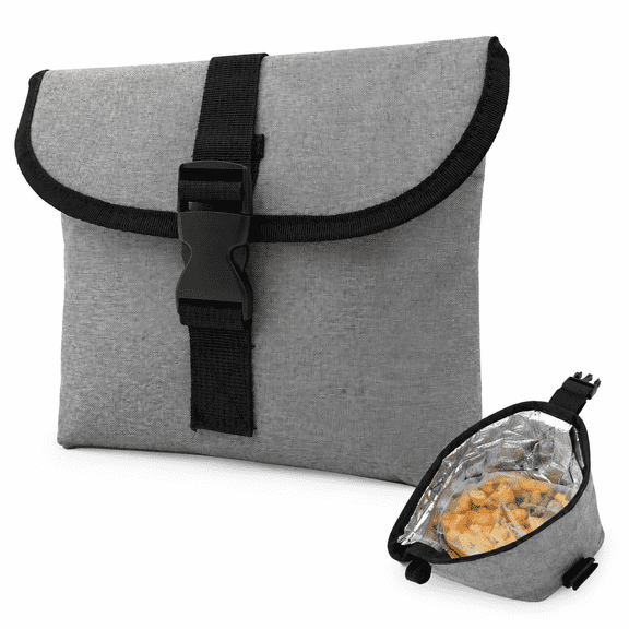 Reusable Insulated Sandwich Snack Bag Pouch, Work Travel Outdoor Picnic Office Small Insulated Lunch Bag, Waterproof Leakproof Food Storage Organizer (Grey)
