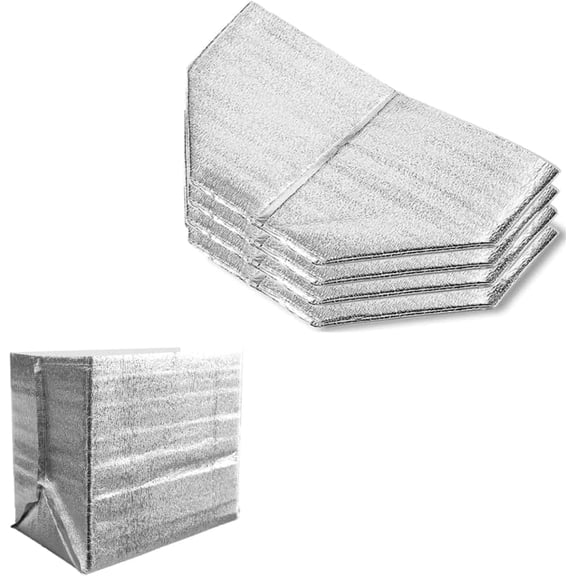 Reusable Insulated Thermal Bags 13" X 8.5" X 12" Foil Insulated Bag Liner Pack of 4 Thermal Box Liners for Lunch Box Shopping Bag Insulation Lining Waterproof Insulation Package