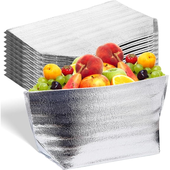 Reusable Insulation Bags Thermal Box Liners 13 x 8.5 x 12 Metalized Box Liners 10 PCS for Lunch Box Shopping Bag Insulation Lining Waterproof Insulation Package