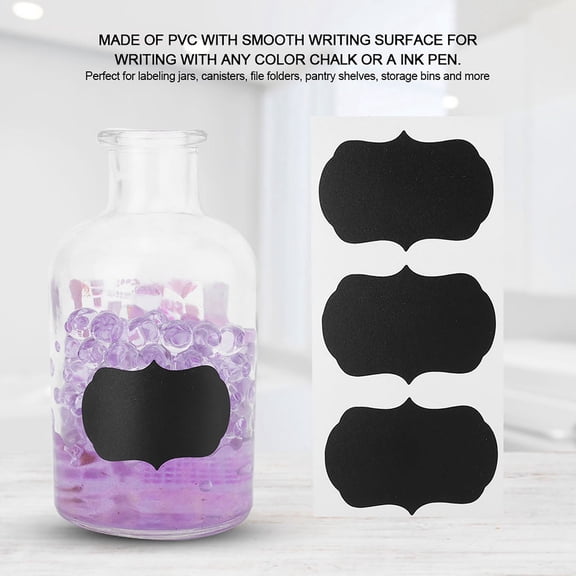 Reusable Jar Labels, PVC With Smooth Surface For Easy Writing Erasing, Home Organization